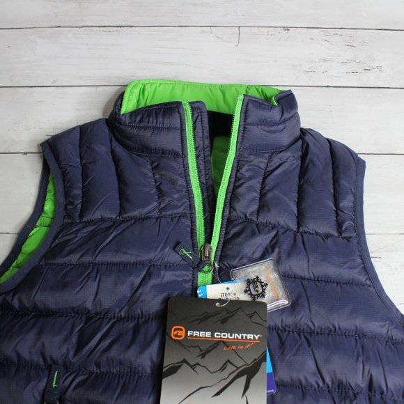 Free Country Boy's Sleeveless Puffer Jacket Vest Size S 7 8 Down Filled - Picture 3 of 6